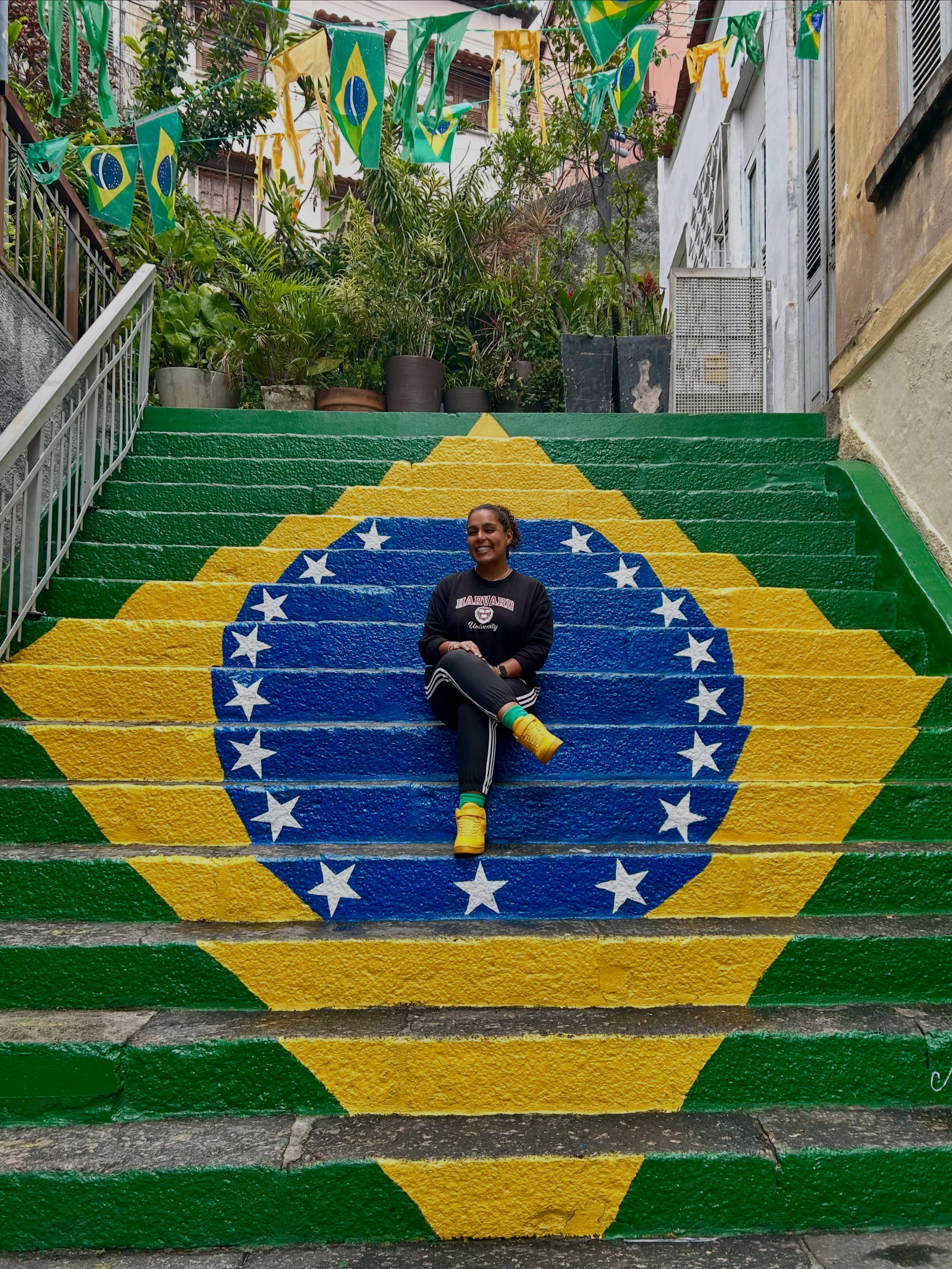 Escadaria pintada durante um dos percursos